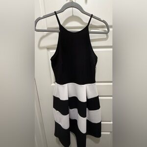Soprano. Black & White Halter Dress. Size medium.
